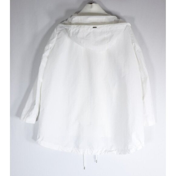 Herno Women Size IT42 US6 White Drawstring Hooded Jacket A-Line Parka Coat $1195 - Picture 8 of 9
